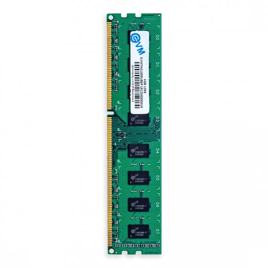 EVM EVMT4G1333U86P 4GB DDR3 1333MHz Desktop RAM front view with 240-pin Long DIMM design for desktop PCs -tpstech.in