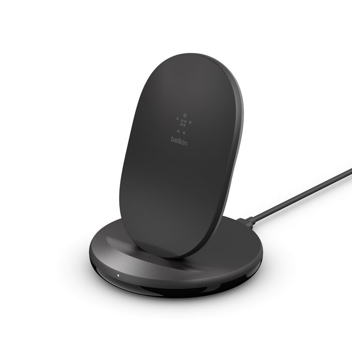 Belkin 15W Wireless Charging Stand + QC 3.0 24W Wall Charger - Black