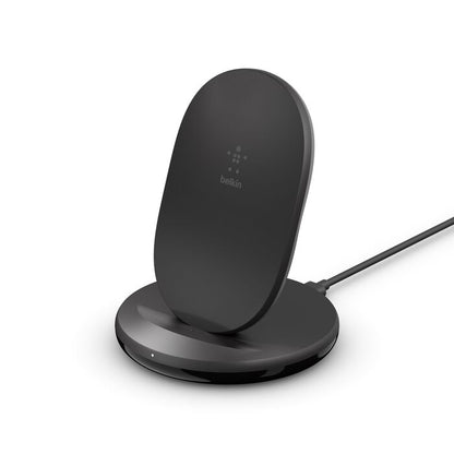Belkin 15W Wireless Charging Stand + QC 3.0 24W Wall Charger - Black
