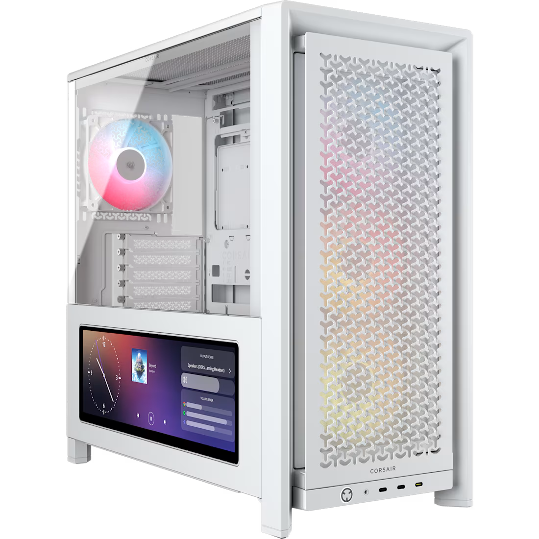 CORSAIR FRAME 4000D RS ARGB Mid-Tower PC Case - White with LCD Display
