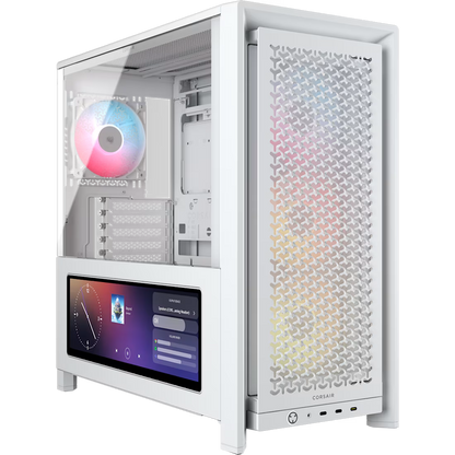 CORSAIR FRAME 4000D RS ARGB Mid-Tower PC Case - White with LCD Display