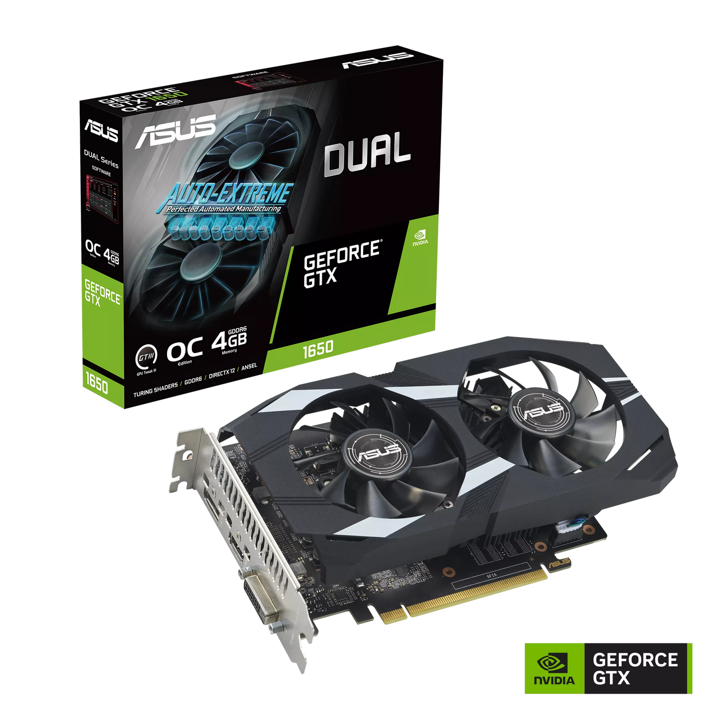 ASUS TUF Gaming GeForce Dual GTX 1650 Evo OC Edition GDDR6 4GB 128-bit Graphics Card