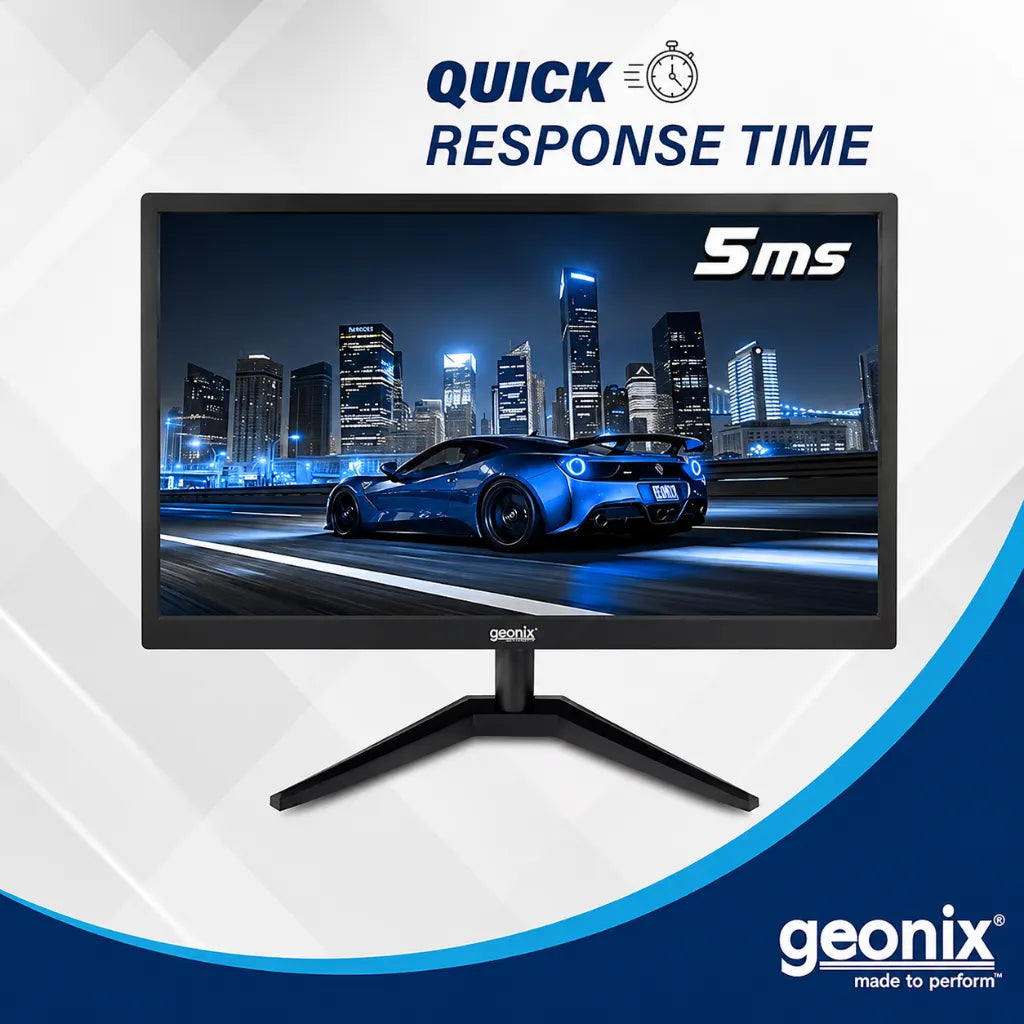 Geonix GXTF-WVHDF24 Full HD LED monitor with 5 ms response time for smooth everyday computing and multimedia use.