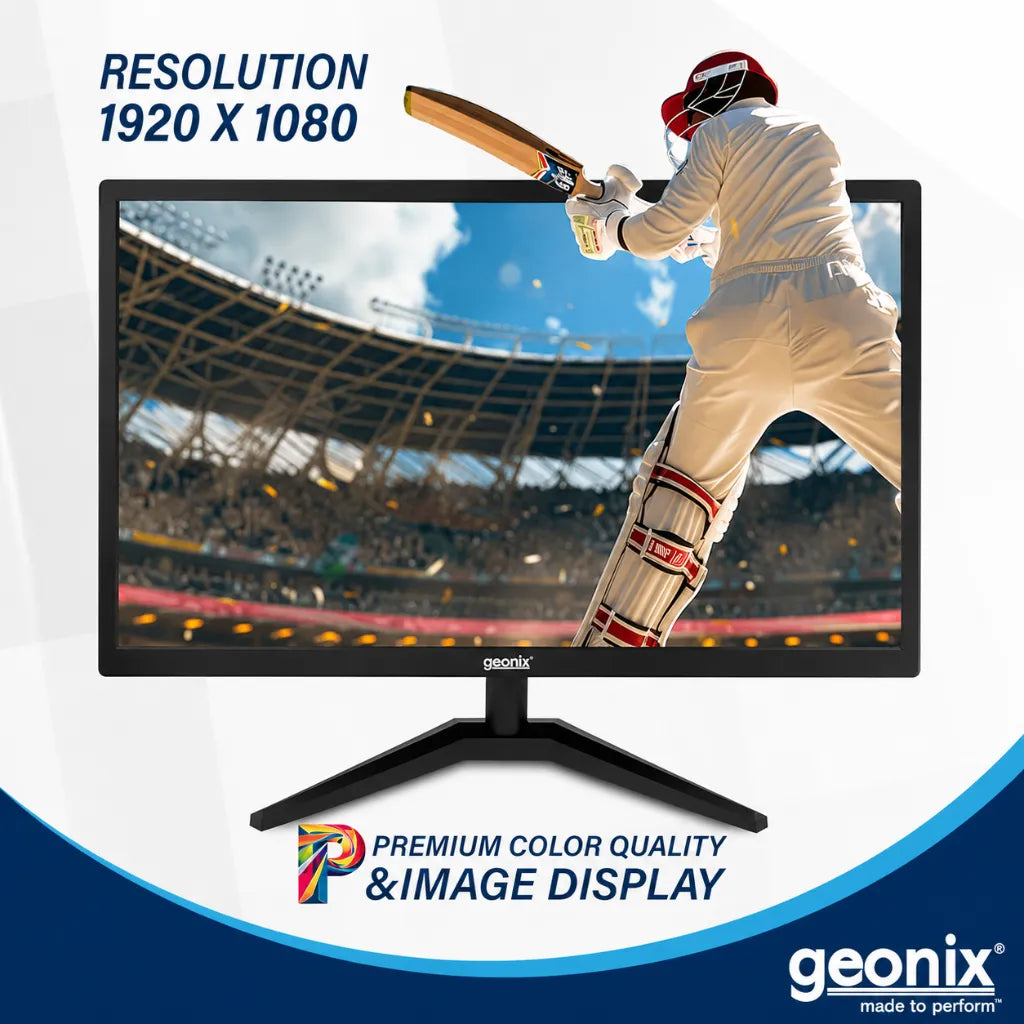 Geonix GXTF-WVHDF24 24 Inch Full HD monitor delivering premium colour quality and sharp 1920 × 1080 image display.