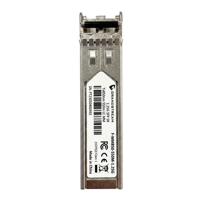 Rear view of the Grandstream F-MM850-550M-1.25G 1.25G multi-mode SFP fiber transceiver module.