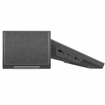 Grandstream GAC2570 enterprise conference phone side view showing USB port and slim conference speaker design