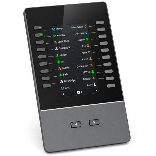 Grandstream GBX20 BLF expansion module with programmable dual-color keys and color LCD screen designed for compatible Grandstream IP phones.