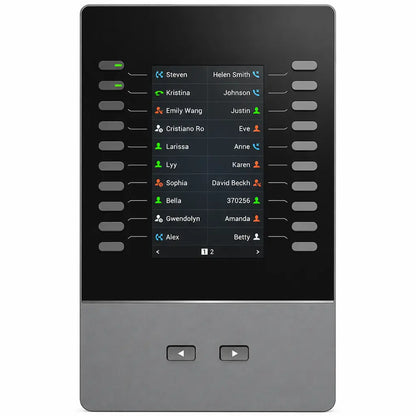 Grandstream GBX20 business phone expansion module with color display, extension keys, and support for contact management and BLF functionality.