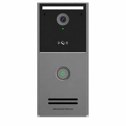 Front view of Grandstream GDS3726 Smart IP Video Door Station featuring 4MP camera, single button and built-in NFC card reader.