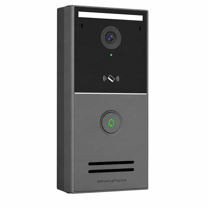 Left angled view of Grandstream GDS3727 Smart IP Video Door Station with 4MP camera, WiFi 6 and PoE support.