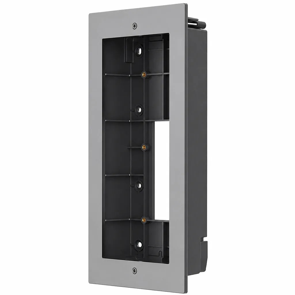 Grandstream GDS372X flush-mounting box front left angled view for GDS3725 and GDS3726 IP video door stations.