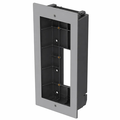 Left angled view of Grandstream GDS372X flush-mounting box for professional in-wall installation of compatible IP video door stations.