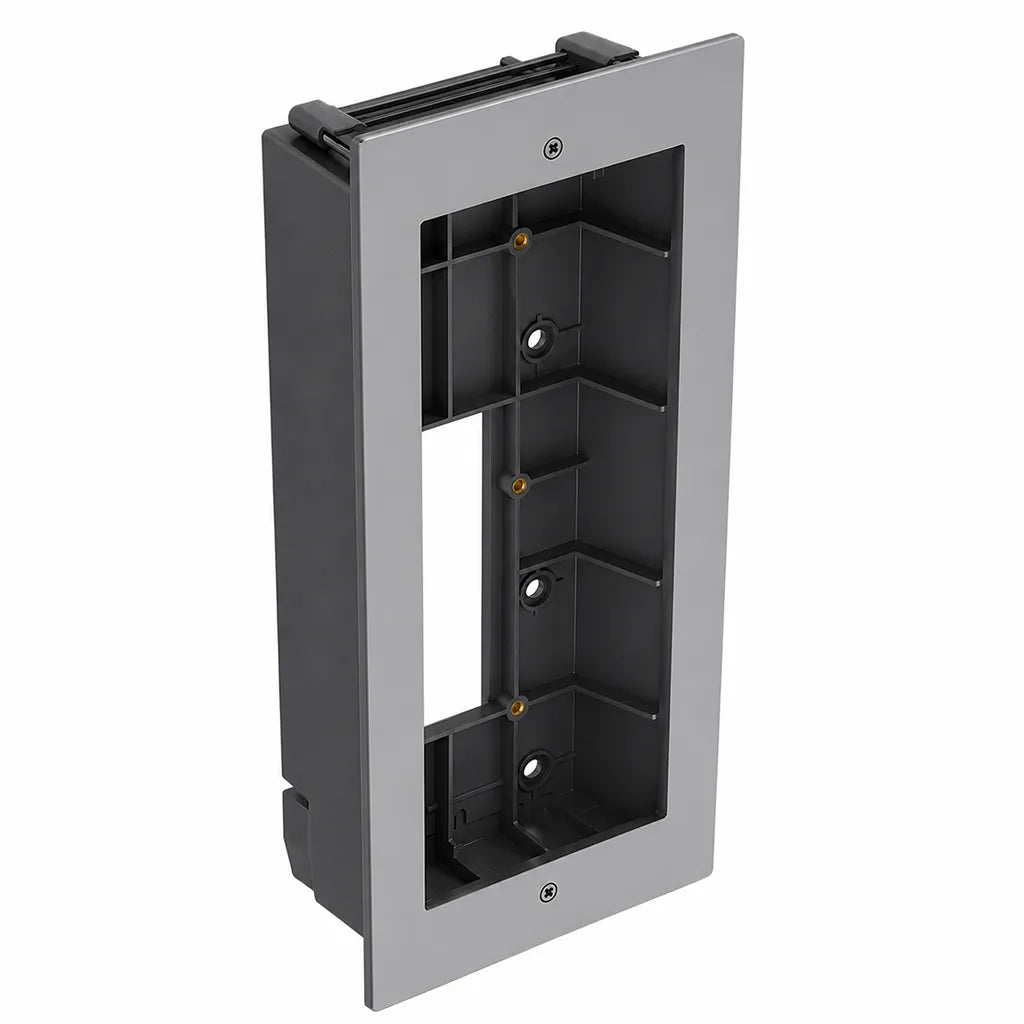 Right angled view of Grandstream GDS372X flush-mounting box designed for Grandstream GDS3725 and GDS3726 door stations.