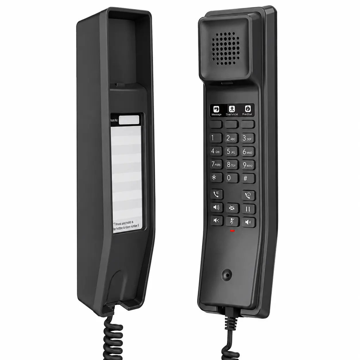 Grandstream GHP611W Hotel IP Phone angled front and side view with HD audio and dual-band Wi-Fi