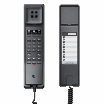 Grandstream GHP611W Wi-Fi Hotel IP Phone available in black and white color variants for hospitality communication