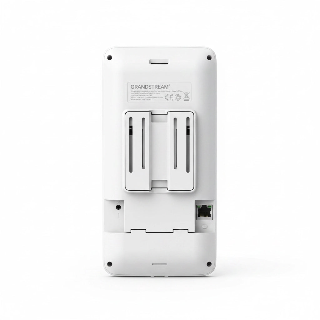 Grandstream GHP620 White IP Hotel Phone Back Panel View Showing Wall Mount and Ethernet Port
