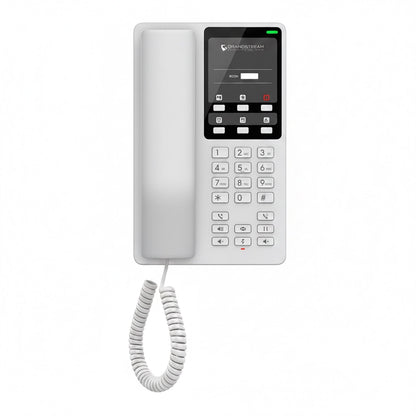 Grandstream GHP620 White IP Hotel Phone Front View with HD Audio and Programmable Keys