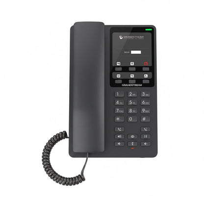 Grandstream GHP621W Black VoIP phone top view featuring compact design and programmable keys