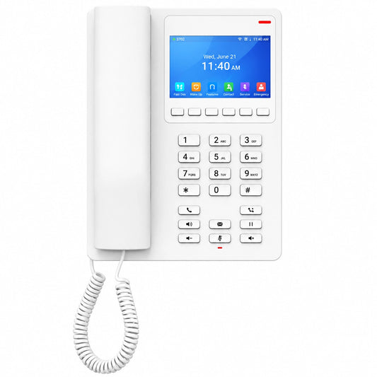 Grandstream GHP630 hospitality IP phone with HD audio and color LCD display front view