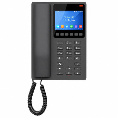 Grandstream GHP631W hospitality IP phone front angle view HD audio support