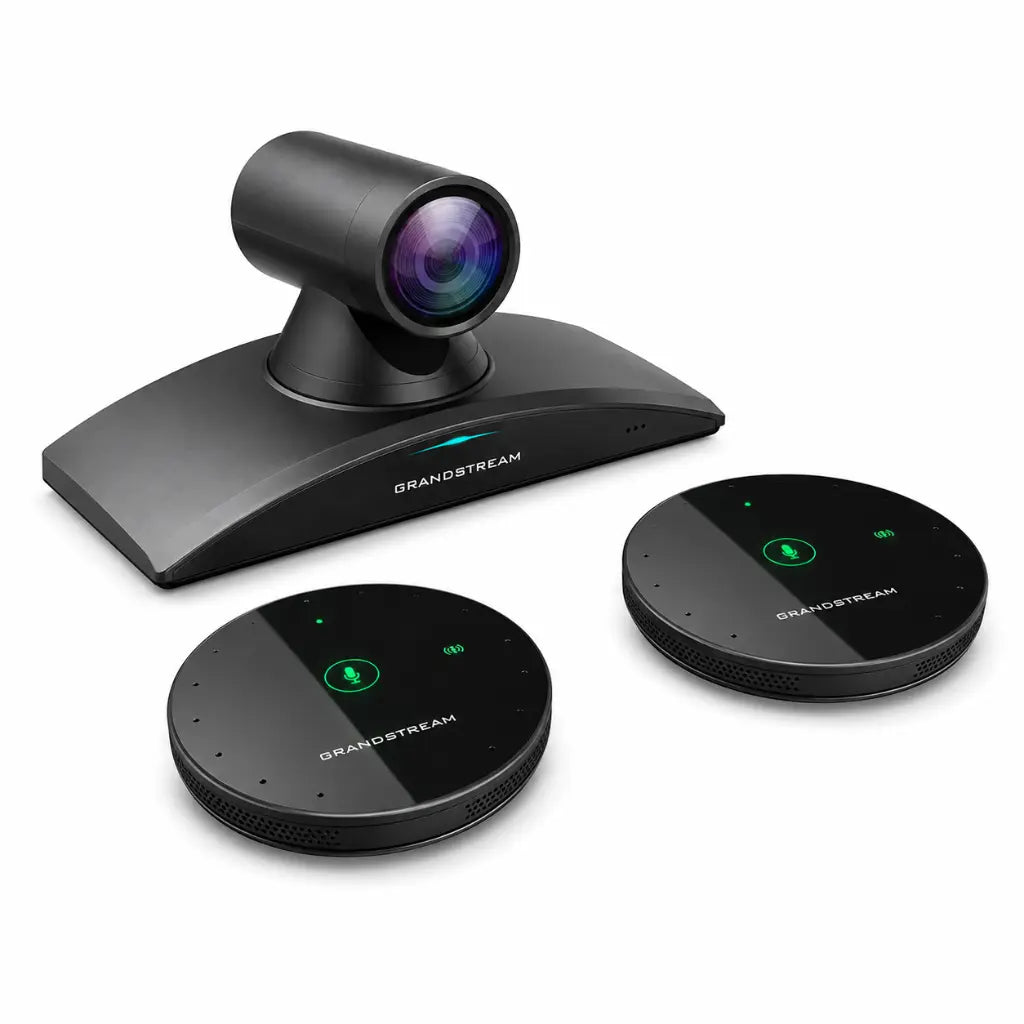 Grandstream GMD1208 wireless conference microphones with Grandstream conferencing camera system for large meeting rooms