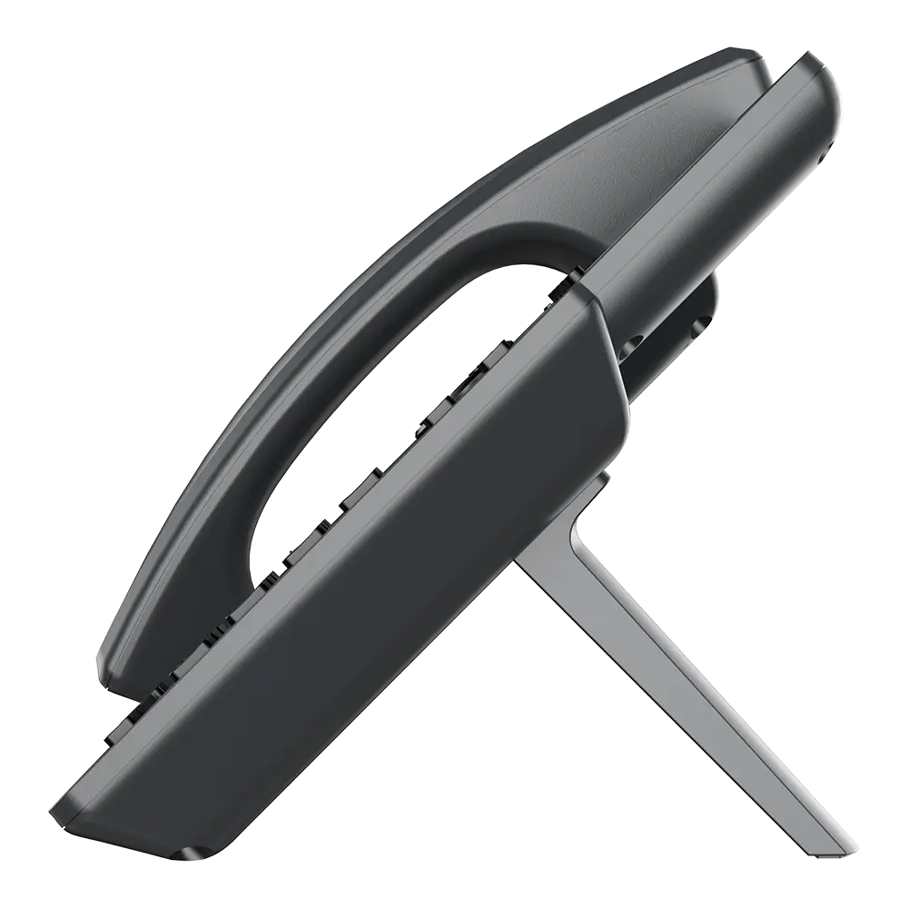 Grandstream GRP2601W IP phone side profile showing ergonomic desktop stand and compact business phone design