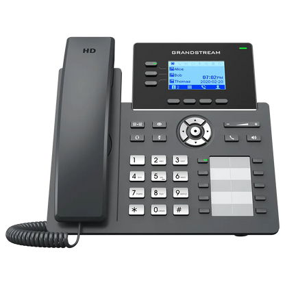 Grandstream GRP2604 3-Line HD VoIP IP Phone front view with color display and programmable keys