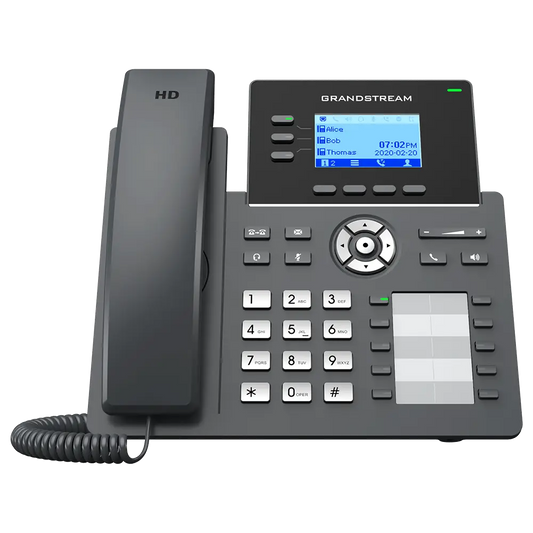 Grandstream GRP2604 3-Line HD VoIP IP Phone front view with color display and programmable keys