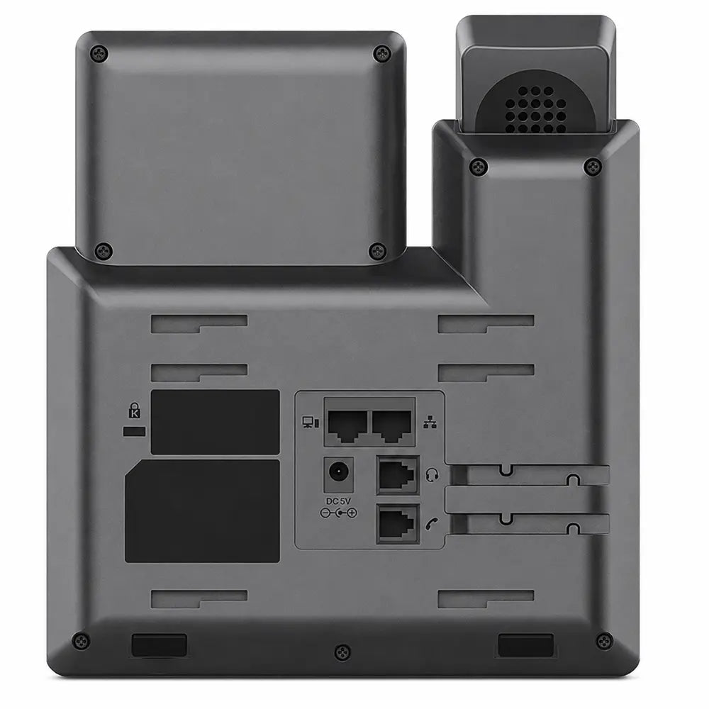 Rear view of Grandstream GRP2610 IP phone showing network, handset and power connectivity ports