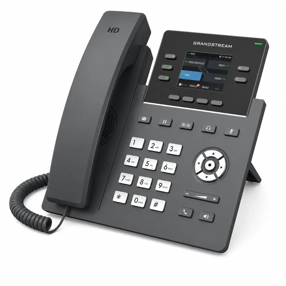 Grandstream GRP2612G enterprise SIP phone with HD audio, programmable keys and PoE connectivity for business communications