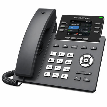 Grandstream GRP2613 HD Business IP Phone angled left view with 3 SIP accounts and Gigabit PoE connectivity -tpstech.in