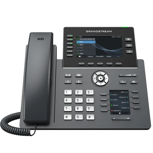 Grandstream GRP2616 business IP phone with dual color LCD displays, HD audio, WiFi, Bluetooth and PoE support