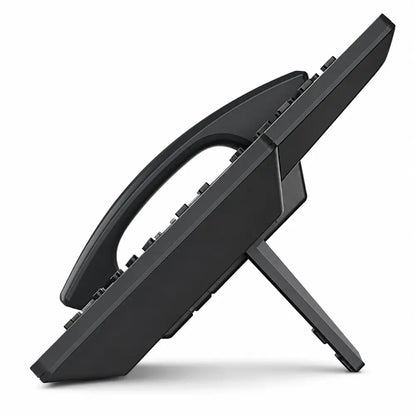 Side profile of Grandstream GRP2616 professional IP phone showing desktop stand design