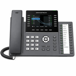 Grandstream GRP2636 12-line professional IP phone front view with color display, programmable keys and HD audio handset