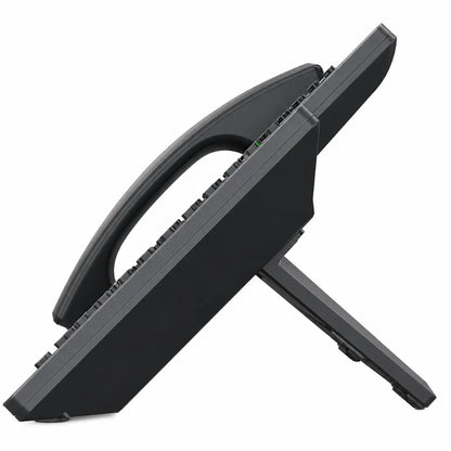 Side profile of Grandstream GRP2650 professional IP phone displaying ergonomic desktop stand design for office and enterprise use.