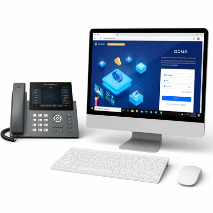 Grandstream GRP2670 business IP phone with GDMS cloud device management platform for centralized deployment and monitoring.