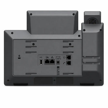 Rear view of Grandstream GRP2670 IP phone showing Gigabit Ethernet ports, USB port, headset connection and power interface.