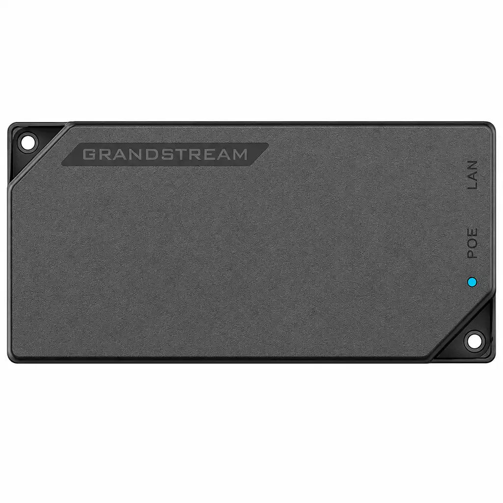 Top view of the Grandstream GS-POE15W-MG 20W IEEE 802.3af PoE Injector with LED status indicator and compact design.