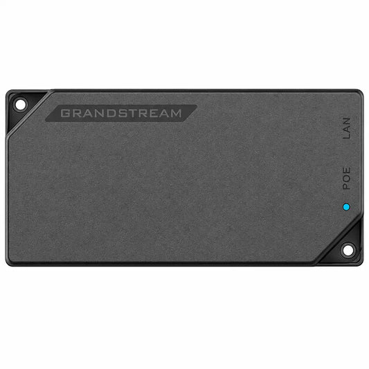 Top view of the Grandstream GS-POE15W-MG 20W IEEE 802.3af PoE Injector with LED status indicator and compact design.