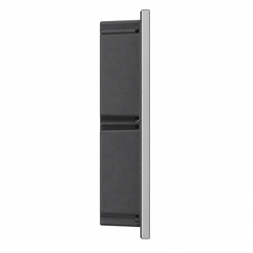 Grandstream GSC3565 SIP video intercom side left profile view with stainless steel front panel