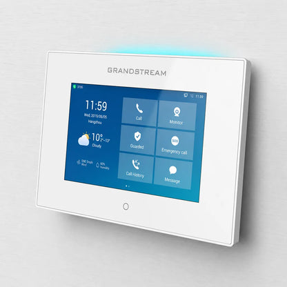 Grandstream GSC3570 wall-mounted HD intercom and facility control station installed for SIP door access and communication.