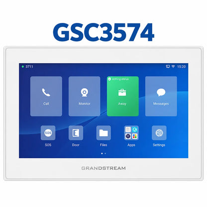 Grandstream GSC3574 HD Intercom & Facility Control Station with 7-inch touchscreen front view for smart building communication.