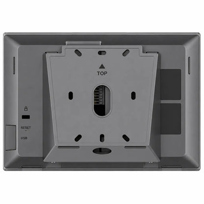 Rear view of Grandstream GSC3575 HD Intercom showing wall mounting bracket, USB port and reset button for professional installation.