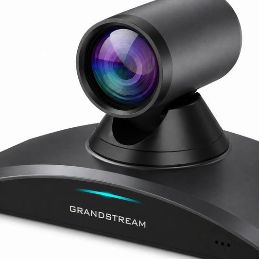 Grandstream GVC3220 video conferencing system front close-up view with integrated PTZ camera