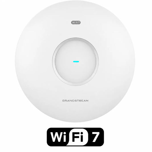 Front view of Grandstream GWN7670E dual-band Wi-Fi 7 access point with Wi-Fi 7 branding