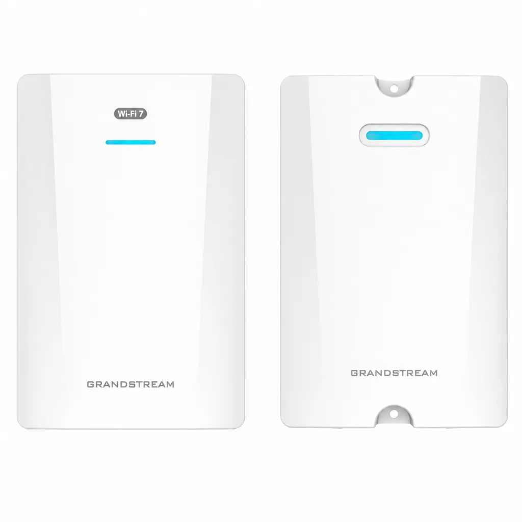 Front and rear exterior view of Grandstream GWN7670WM Wi-Fi 7 wall-mounted access point