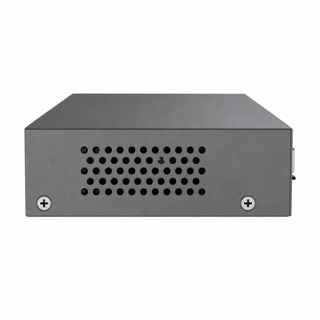 Side view of Grandstream GWN7700M unmanaged network switch showing metal chassis and ventilation design