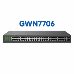 Grandstream GWN7706 48-Port Gigabit unmanaged network switch with 2 SFP uplink ports front view