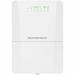 Front view of Grandstream GWN7710R outdoor Layer 2 managed PoE switch with LED status indicators.