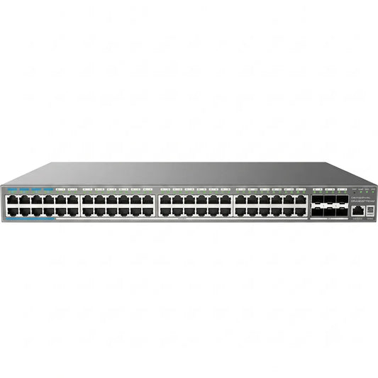 Front view of Grandstream GWN7806PH Pro managed PoE++ network switch featuring 48 Gigabit Ethernet ports and 6 x 10G SFP+ uplinks.